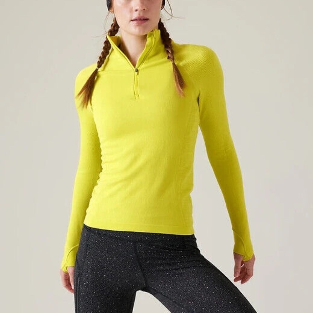 HTF Size SMALL Athleta Flurry DARK FIBER OPTIC Half Zip ExcCond FREE SHIP